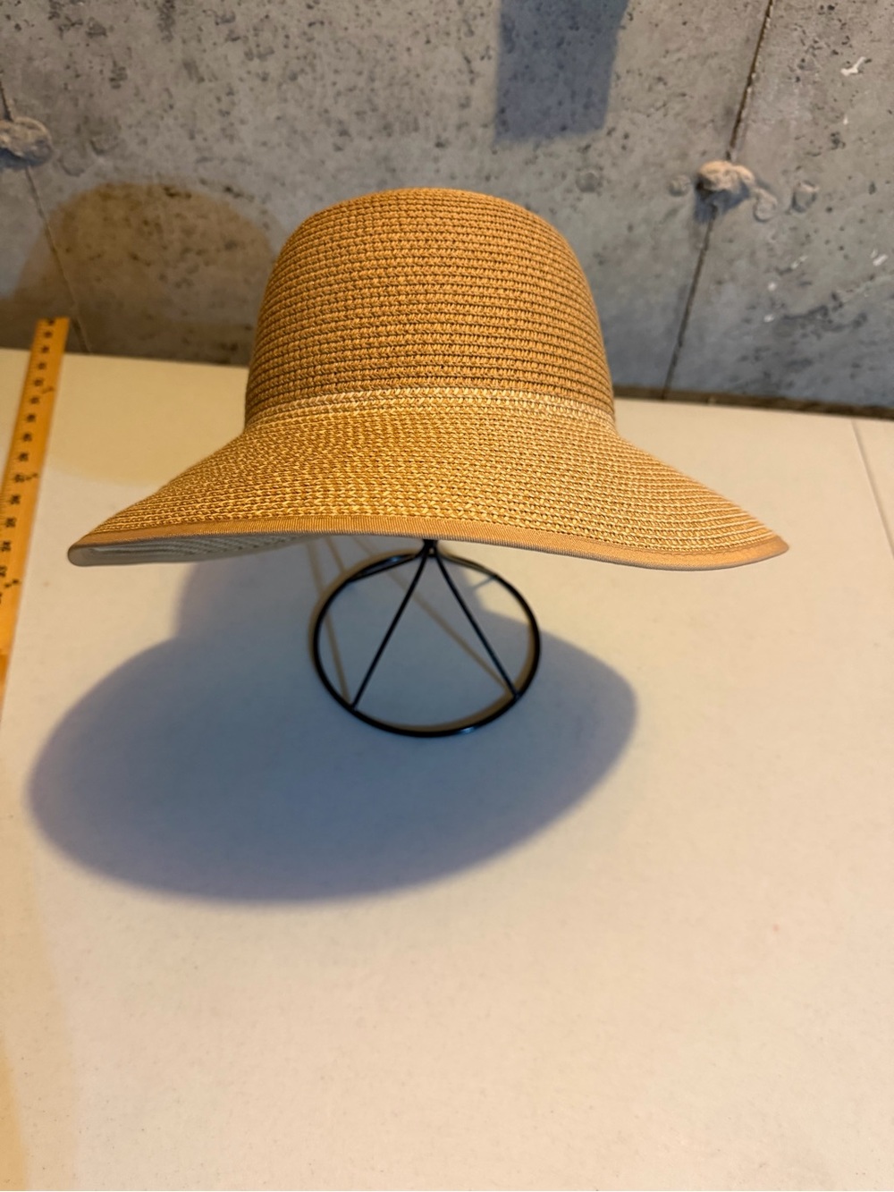 Magid Wide-Brim Straw Sun Hat in Natural Tan